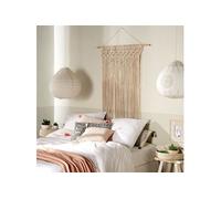 Rideau fils macramé et barre Eté H 200 cm
