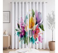 Rideau Fournitures de Chambre Encre de Chine Plante Fleur Couleurs La Taille du Rideau est 140 x 240cm,Il y a Deux pièces à l'intérieur, pour Chambre à Coucher