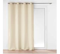 Rideau grande hauteur SOLINE 140 x 280 cm - Polyester uni 100% - Œillets - Naturel