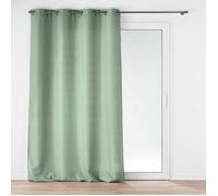 Rideau grande hauteur SOLINE 140 x 280 cm - Polyester uni sauge, œillets métalliques