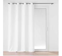 Rideau grande hauteur SOLINE 140 x 280 cm - Voilage œillets 100% polyester blanc