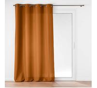 Rideau grande hauteur SOLINE 140 x 280 cm - Voilage polyester camel à œillets
