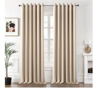 Rideau Grande Largeur Rideaux 200X245 Cm (L X H), Lot De 2 Rideau Occultant Thermiques Isolant Panneaux Intérieurs, Beige Ri[RO11]