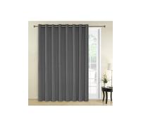 Rideau Gris Clair Occultant à Oeillets Isolant Thermique Rideau Tissu Porte en Chambre Salon 254x242cm Rideau Grande Largeur pour Enfant Garcon