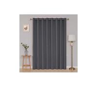 Rideau Gris Foncé Occultant à Oeillets Isolant Thermique Rideau Tissu Porte en Chambre Salon 254x242cm Rideau Grande Largeur pour Enfant Garcon