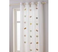 Rideau guirlande à oeillets tamisant papillons et fleurs Champêtre écru 135X240