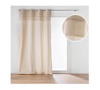 Douceur d'Intérieur Rideau HILARY Tamisant Coton/Polyester Naturel Beige Œillets 140x240 cm
