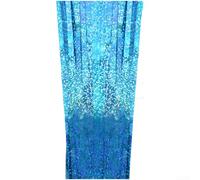 Rideau holographique de 2,3 mm, pour décoration de fête d'anniversaire, toile de fond à franges en aluminium pour photomaton Shimmer (2,3 bleu lac soie, 2,3 mm)