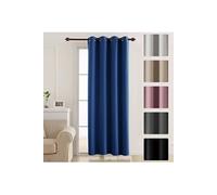 Rideau Home Decorative Isolant Thermique Rideau Occultant Oeillet Rideau pour Chambre Enfant 132x213cm Bleu