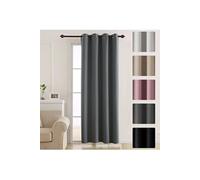 Rideau Home Decorative Isolant Thermique Rideau Occultant Oeillet Rideau pour Chambre Enfant 132x213cm Gris Clair