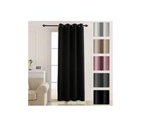 Rideau Home Decorative Isolant Thermique Rideau Occultant Oeillet Rideau pour Chambre Enfant 132x213cm Noir