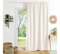 Rideau Ignifugé Non Feu FR Demi Natté - 140x260 cm - Rideau Coloris Naturel - Finition Galon Fronceur - Tissu Certifié Non Feu