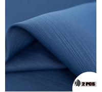 Rideau,Imitation Coton Lin Rideau 3 Couches de Thermique Isolant Anti Froid,Rideau occultant pour Chambre-140*160cm Bleu 2 Pièces