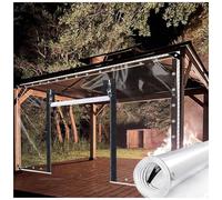 Rideau Imperméable, Rideaux de Bâche Claire en PVC Vinyle Imperméable Extérieur, avec Porte Zippée Bâche Transparente Taille Personnalisable for Facade Avant, Pergola(H2.1xW3m/H6.8xW9.8ft)