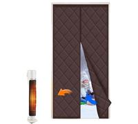 Rideau isolant pour porte, fermeture magnétique, tissu Oxford résistant aux intempéries, marron, 90 x 205 cm