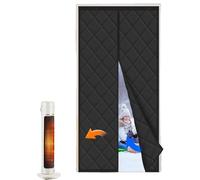 Rideau isolant pour porte, fermeture magnétique, tissu Oxford résistant aux intempéries, noir, 100 x 215 cm