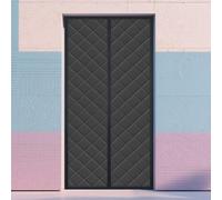Rideau Isolant Thermique 92 x 220 cm Toile Oxford Coton Épaisse Rideau Thermique Magnétique pour Portes Fermeture Automatique pour L'Été et L'Hiver, Noir