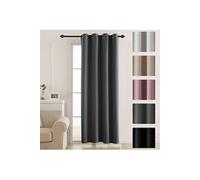 Rideau Isolant Thermique Fenetre Treatment Hand Made Curtain Oeillet Rideau Occultant pour Chambre Fille 132x213cm Gris Fonce