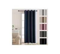 Rideau Isolant Thermique Rideau Occultant à Oeillet Rideau pour Livingroom 132x213cm Bleu Marine