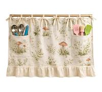 Rideau jupe pour four, jupe de four avec poches et bord volanté, housse en tissu PLA à motif champignons pour masquer le désordre sur lave-vaisselle, meubles ou micro-ondes, déco rustique