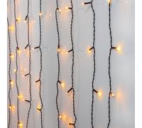 Rideau lumineux GOLDEN WARM WHITE noir LED 2000K 80 Ampoules IP44