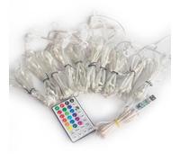 Rideau lumineux LED en cuir coloré, 16 couleurs, cordon de symphonie, 32 touches, télécommande USB, lumière décorative