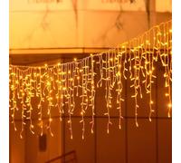 Rideau Lumineux Noel Exterieur,ELEUTH 10M 400 LED Guirlande Lumineuse 8 Modes & Etanche IP44 Cascade Lumineuse LED Noël Décoration pour Fenêtre,Noël,Mariage, Anniversaire,Maison,Patio