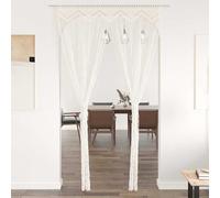 Rideau Macramé 140x240 cm Coton Crème Fenêtre Porte Séparateur de Pièce vidaXL