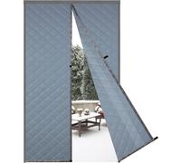 Rideau magnétique pour porte, 160x250 cm, gris, isolant thermiquement