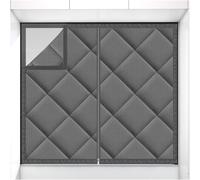 Rideau Matelassé Isolant Fenêtre, Fermeture à Éclair, Fixation Autocollante | Structure trois couches, anti-courant d'air, fixation autocollante sans perçage, service sur mesure(Gris,90x120cm)