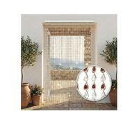 Rideau métallique avec perles transparentes et marron pour porte et fenêtre - tige PVC, filets de po Cm. 120x220