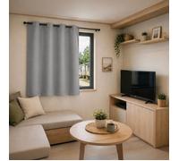 Rideau mobil home 100% occultant fenêtres et baies vitrées Gris 135x140 cm