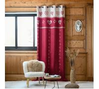 Rideau montagnard déco chalet Rouge 140x260 cm
