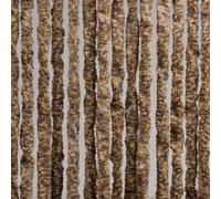 Rideau moustiquaire de luxe Cattail à enrouleur - Marron/Beige noisette - 90 x 220 cm - Fils de chenille de haute qualité, lavable et raccourcissable