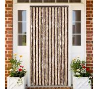Rideau moustiquaire en chenille polypropylène doux pour maison, camping-car et caravane - Sans bruit et facile d'entretien - Beige marron clair - 100 x 200 cm