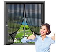 Rideau Moustiquaire Fenetre 97 x 152 cm Anti-Moustiques, Fermeture Automatique, Sans Perçage, Maille Fine, Moustiquaire sur Mesure pour Portes, Différentes Tailles, Noir