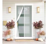 Rideau Moustiquaire Magnétique 130 x 160 cm Anti Mouche Anti-Insectes Aimantée Mosquito Net Installation Facile sur Mesure pour Balcon, Patio, Chambre, Couloirs, Blanc