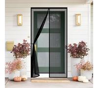 Rideau Moustiquaire Magnétique 185 x 220 cm Anti Mouche Anti-Insectes Aimantée Mosquito Net Installation Facile sur Mesure pour Balcon, Patio, Chambre, Couloirs, Noir