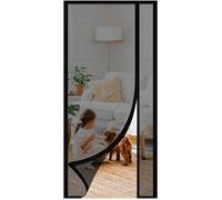 Rideau moustiquaire magnétique pour porte 90x210cm - Tissu 100% polyester - Installation sans perçage - Bandes magnétiques améliorée