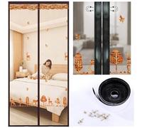 Rideau Moustiquaire Magnétique pour Porte, Moustiquaire Balcon Anti Insecte Maille Fine en Polyester Durable, Fermeture Automatique Sans Perçage, Ruban Adhésif(W35" X H79" (90 * 200cm))