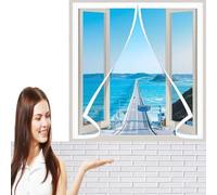 Rideau mural blanc - Moustiquaire - Fixation pour moustiquaire - Fabrication sur mesure possible - 70 x 137 cm - Blanc