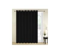 Rideau Noir Occultants à Oeillets Rideau Grande Hauteur Isolant Thermique Rideau de Porte en Chambre Adultes 254x242cm