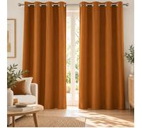 Rideau obscurcissant à œillets 135 x 240 cm - Lot de 2 - Uni Camel