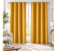 Rideau obscurcissant à œillets 135 x 240 cm - Lot de 2 - Uni Ocre