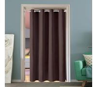 Rideau Occultant 1 Pièces 80 x 110 cm Isolant Anti UV, Lot de 1 Rideaux Opaque Draperies Intérieurs Decoration Rideau Thermique Isolant pour Cuisine Dressing, Marron