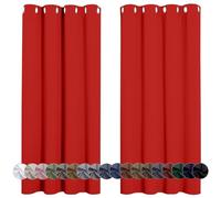 Rideau Occultant 100 x 180 cm Isolant Anti UV, Lot de 1 Rideaux Opaque Draperies Intérieurs Decoration Rideaux Thermiques, Cuisine pour Chambre Salon, Rouge