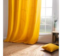Rideau occultant 140x260 Kala de L’Effet Papillon - Rideau decoratif 8 œillets 100% Coton 185 GR/m² [ Rideaux et Draperies intérieurs ] (Safran)