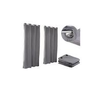 : Rideau occultant 145 x 245 cm avec oillets 4 cm - coloris gris - x2