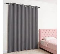 Rideau Occultant 310 x 260 cm Thermique Isolant Rideau Salon UV Decoration, Luxurious Doux, 1Pièces pour Chambre Maison Salon Intérieurs, Gris Foncé