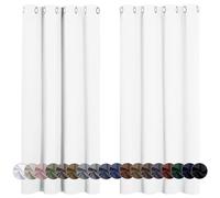 Rideau Occultant 90 x 190 cm Isolant Anti UV, Lot de 1 Rideaux Opaque Draperies Intérieurs Decoration Rideaux Thermiques, Cuisine pour Chambre Salon, Blanc